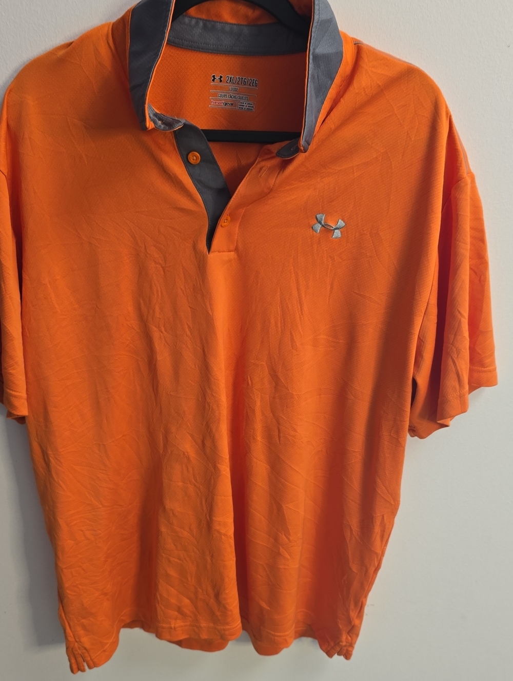 Under Armour Orange Polo with Gray Trim